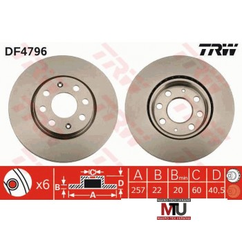 Тормозной диск TRW DF4796