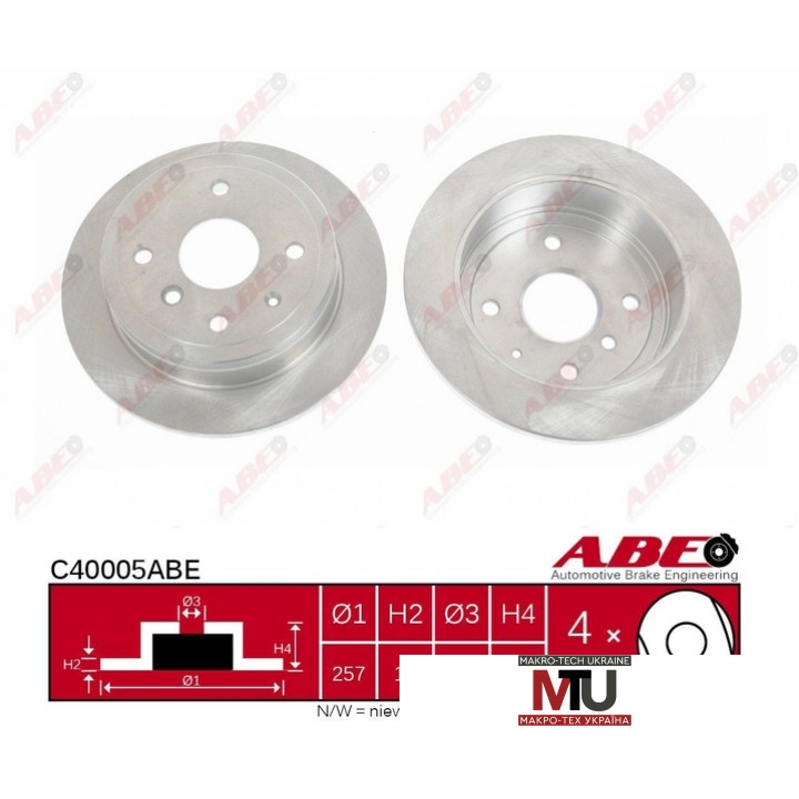 Тормозной диск ABE C40005ABE