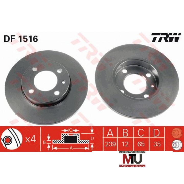 Тормозной диск TRW DF1516