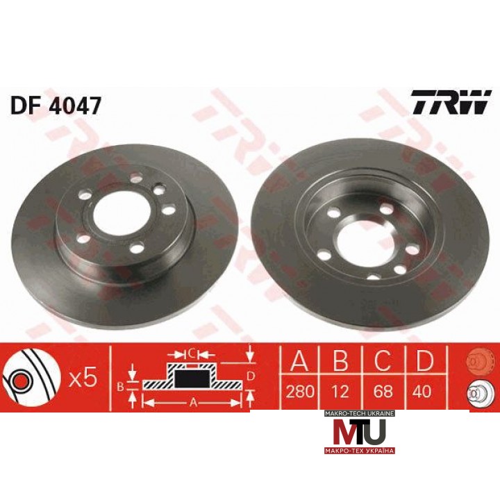 Тормозной диск TRW DF4047