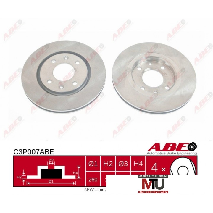 Тормозной диск ABE C3P007ABE