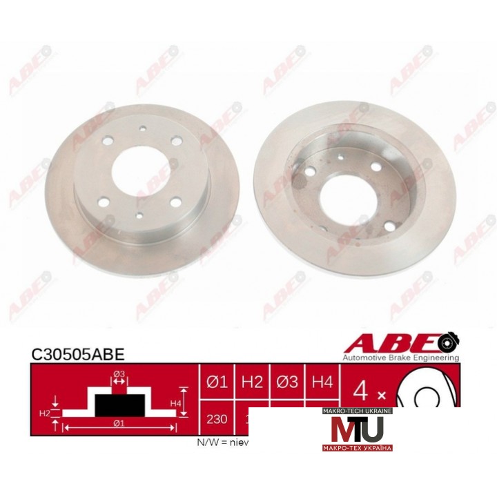Тормозной диск ABE C30505ABE