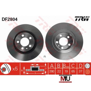 Тормозной диск TRW DF2804