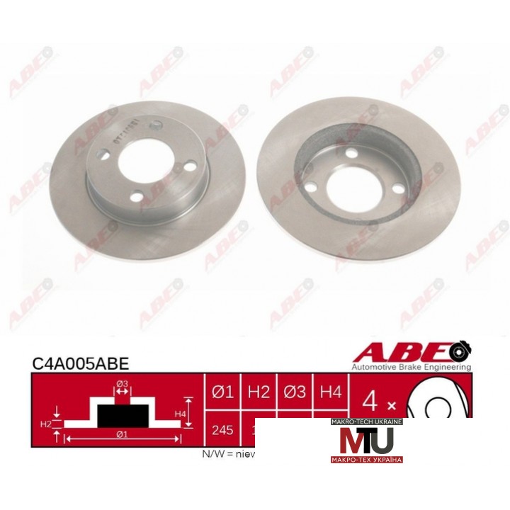 Тормозной диск ABE C4A005ABE