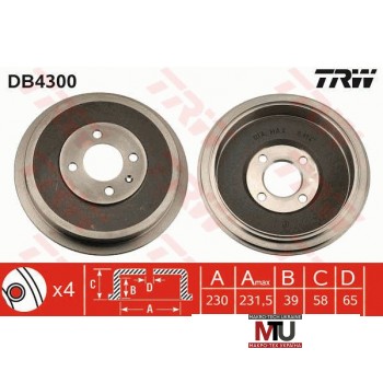 Тормозной барабан TRW DB4300