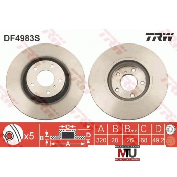 Тормозной диск TRW DF4983S