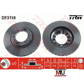 Тормозной диск TRW DF3118