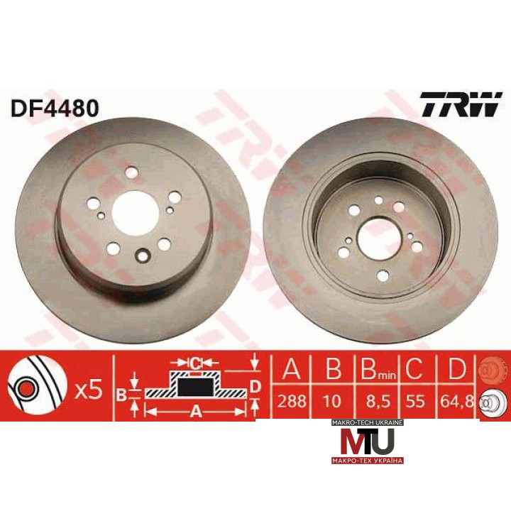 Тормозной диск TRW DF4480