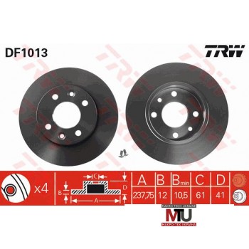 Тормозной диск TRW DF1013