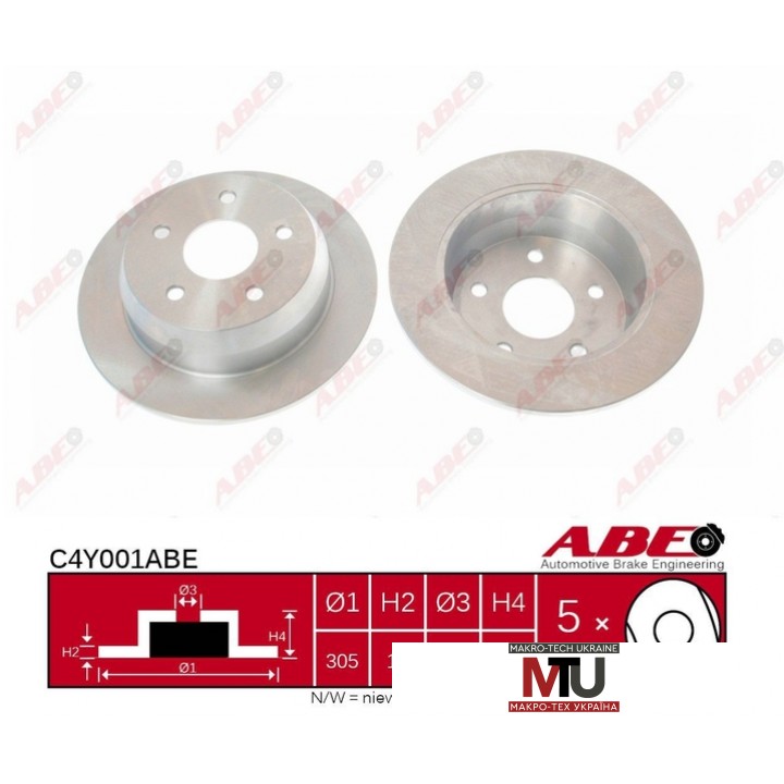 Тормозной диск ABE C4Y001ABE