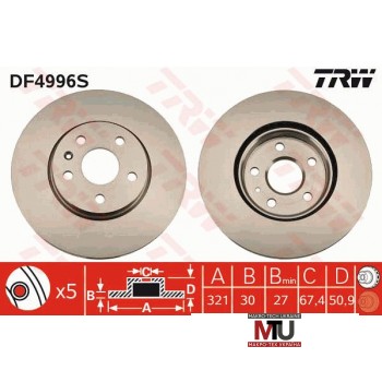 Тормозной диск TRW DF4996S