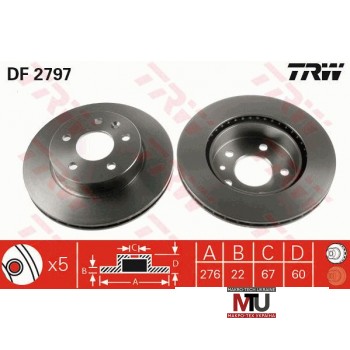 Тормозной диск TRW DF2797