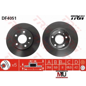 Тормозной диск TRW DF4051