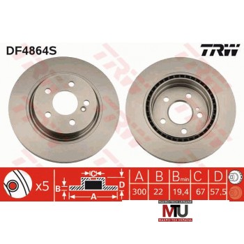 Тормозной диск TRW DF4864S