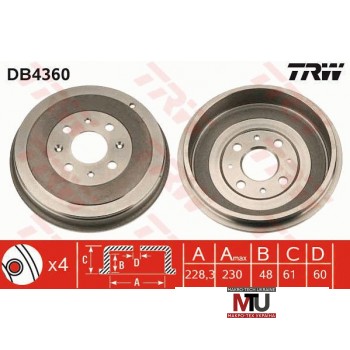Тормозной барабан TRW DB4360