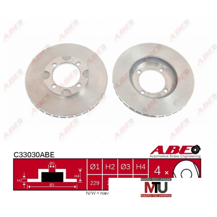 Тормозной диск ABE C33030ABE
