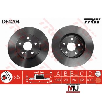 Тормозной диск TRW DF4204