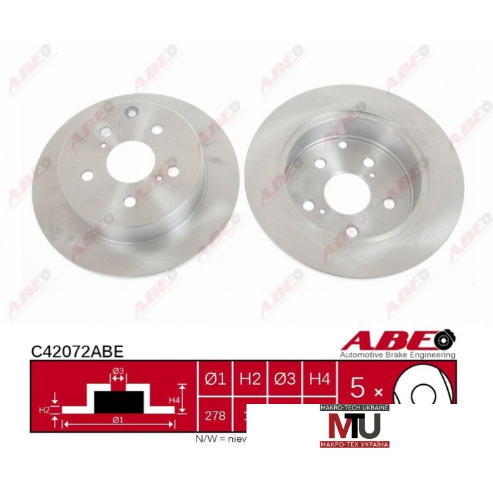 Тормозной диск ABE C42072ABE