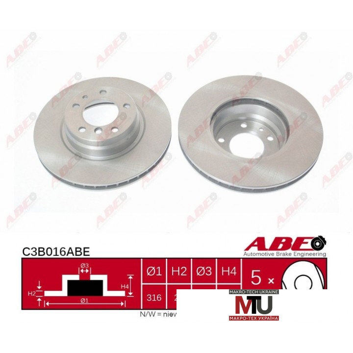 Тормозной диск ABE C3B016ABE