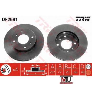 Тормозной диск TRW DF2591