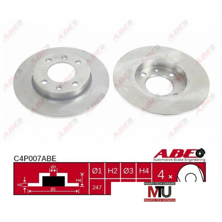 Тормозной диск ABE C4P007ABE
