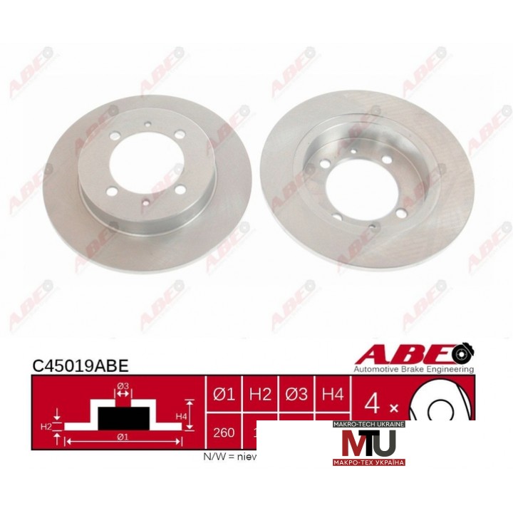 Тормозной диск ABE C45019ABE