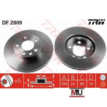 Тормозной диск TRW DF2809