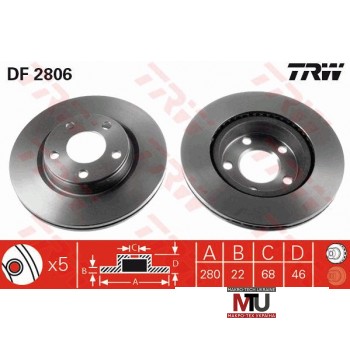 Тормозной диск TRW DF2806