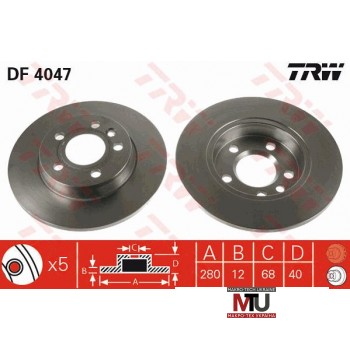 Тормозной диск TRW DF4047