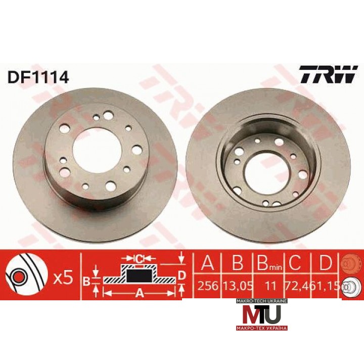 Тормозной диск TRW DF1114
