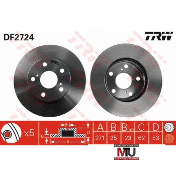 Тормозной диск TRW DF2724