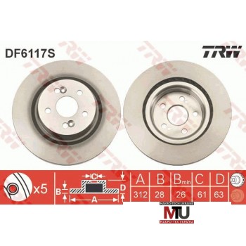 Тормозной диск TRW DF6117S
