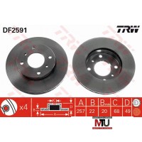 Тормозной диск TRW DF2591