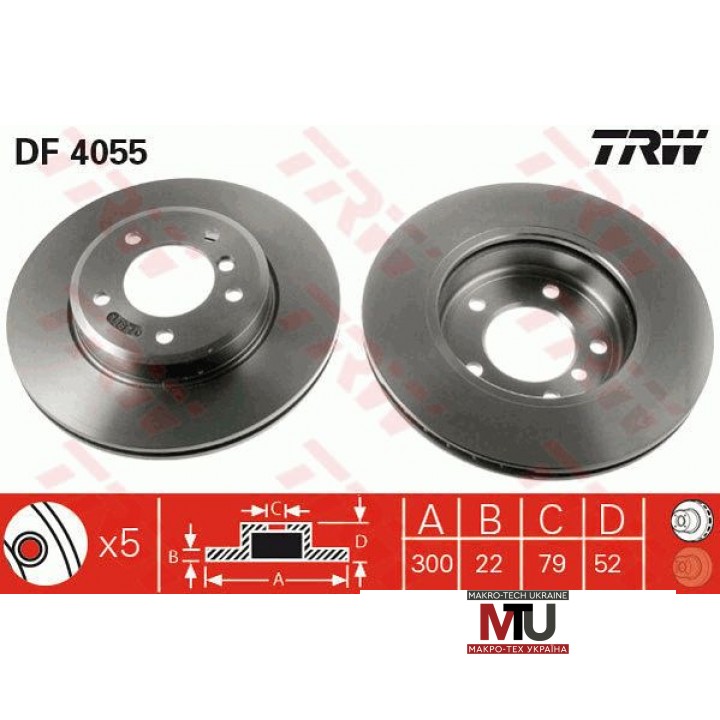 Тормозной диск TRW DF4055