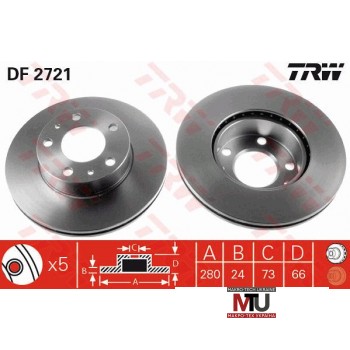 Тормозной диск TRW DF2721