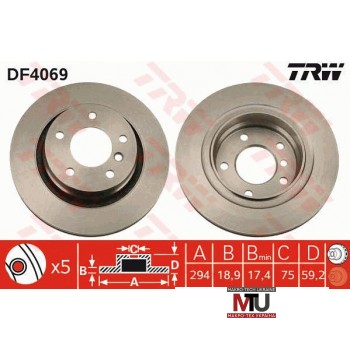 Тормозной диск TRW DF4069