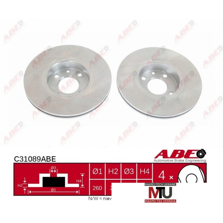 Тормозной диск ABE C31089ABE