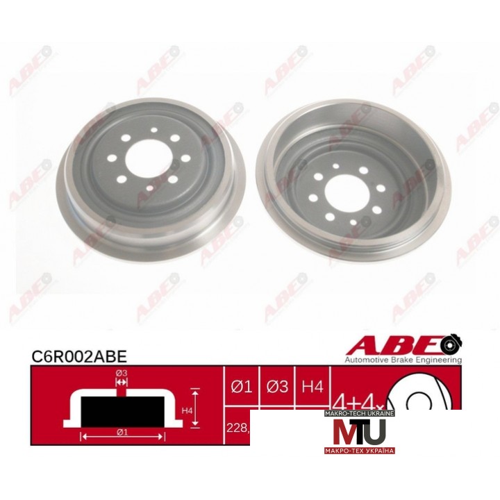 Тормозной барабан ABE C6R002ABE