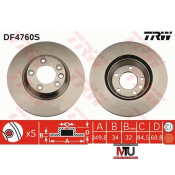 Тормозной диск TRW DF4760S