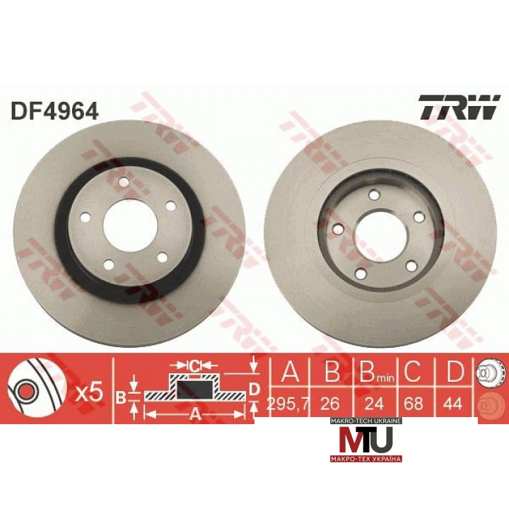 Тормозной диск TRW DF4964