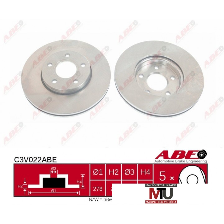 Тормозной диск ABE C3V022ABE