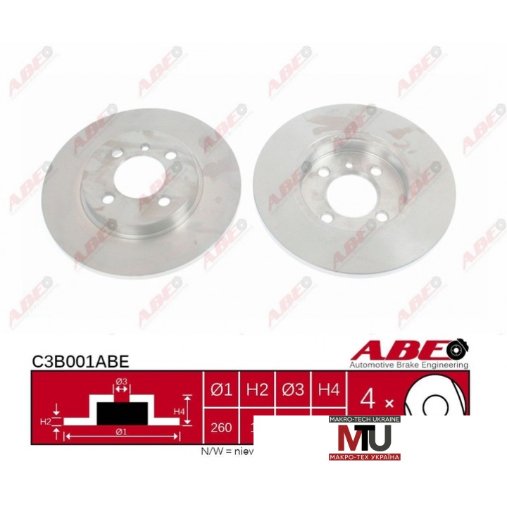 Тормозной диск ABE C3B001ABE