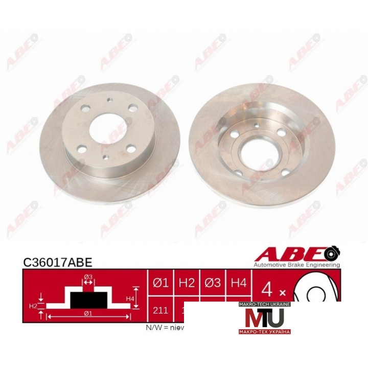 Тормозной диск ABE C36017ABE