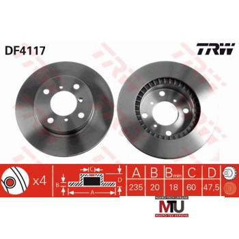 Тормозной диск TRW DF4117