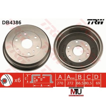 Тормозной барабан TRW DB4386